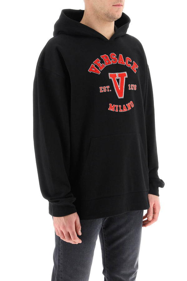 Versace Hooded Cotton Logo Sweatshirt - Men