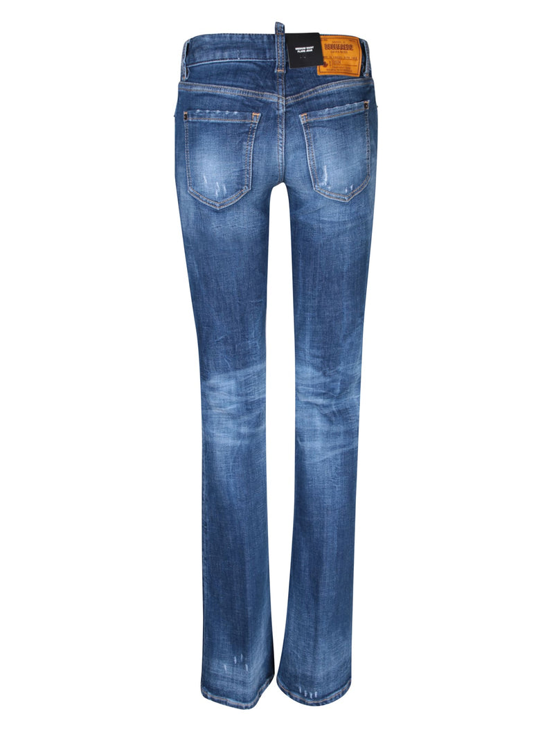 Dsquared2 Medium Waist Flare Blue Jeans - Women