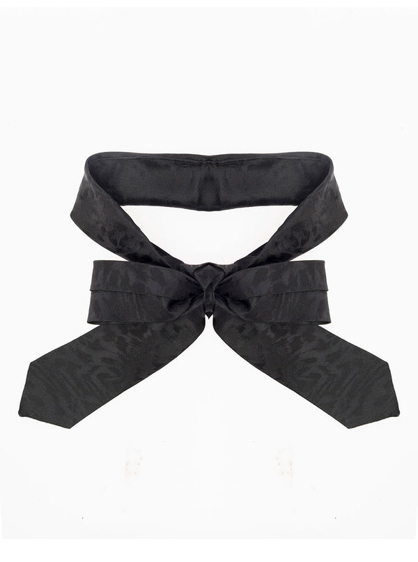 Saint Laurent Black Tapered Tie With All-over Leopard Motif In Silk Man - Men