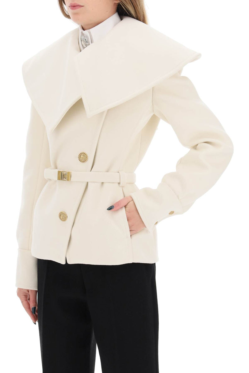 Balmain Belted Double-breasted Peacoat - Women