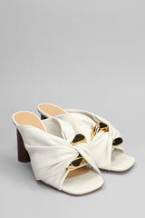 J.W. Anderson Corner Heel Sandals In Beige Leather - Women