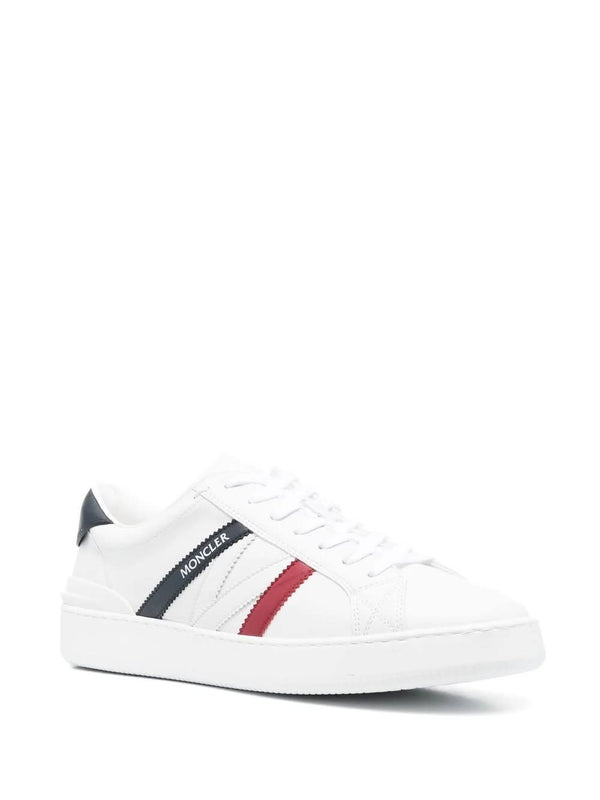 Moncler Monaco M Sneakers In White, Blue And Red - Men