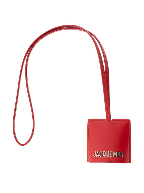 Jacquemus le Porte Cle Bagage Red Key-chain With Logo Lettering In Smooth Leather Man - Men - Piano Luigi