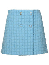 Versace Skirt In Light Blue Virgin Wool Blend - Women - Piano Luigi