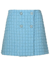 Versace Skirt In Light Blue Virgin Wool Blend - Women