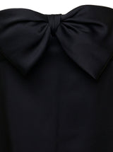 Saint Laurent Black Bowl-detail Strapless Minidress In Viscose Woman - Women