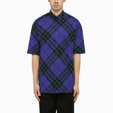 Burberry Blue Short-sleeved Check Shirt - Men