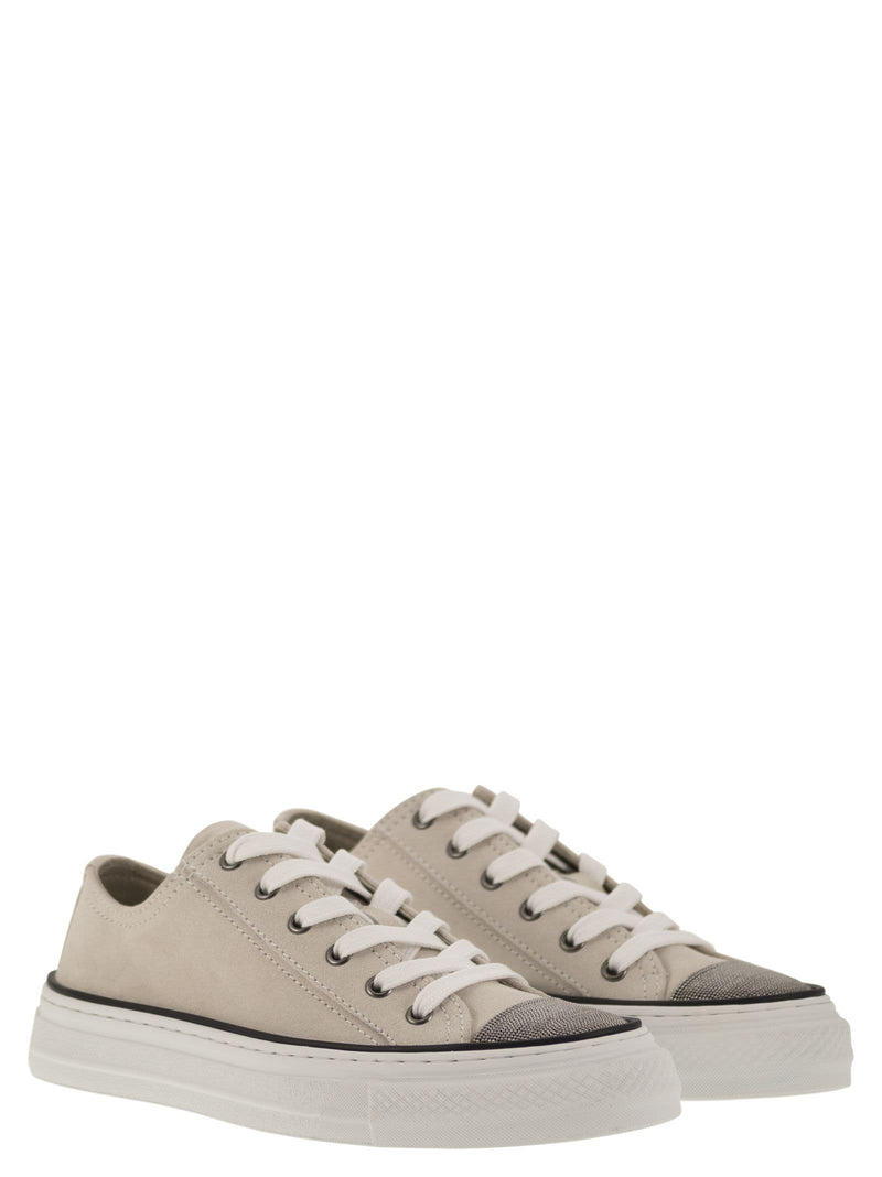 Brunello Cucinelli Suede Trainers With Precious Toe - Women