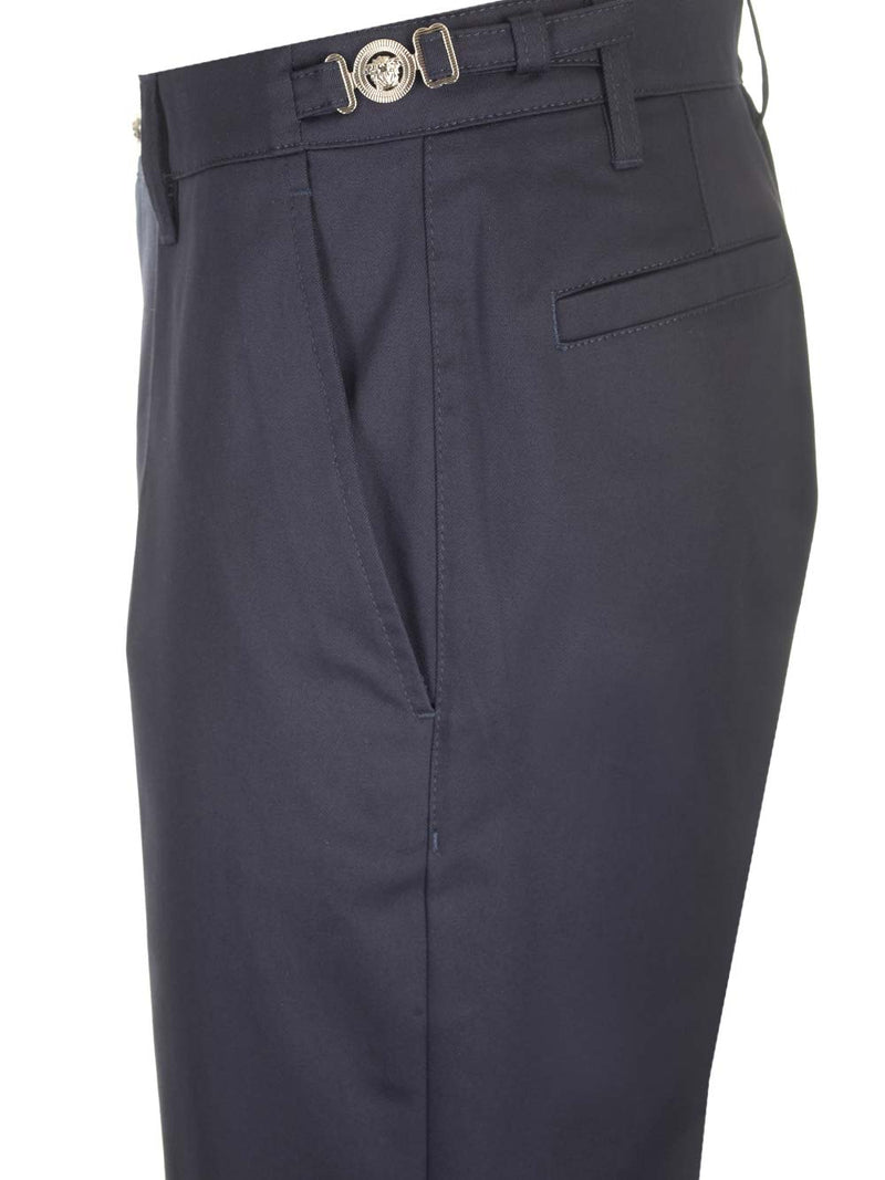 Versace Blue Gabardine Trousers - Men