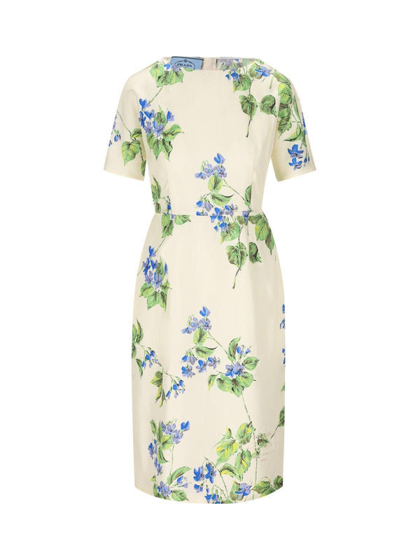 Prada Floral Print Short-sleeve Dress - Women