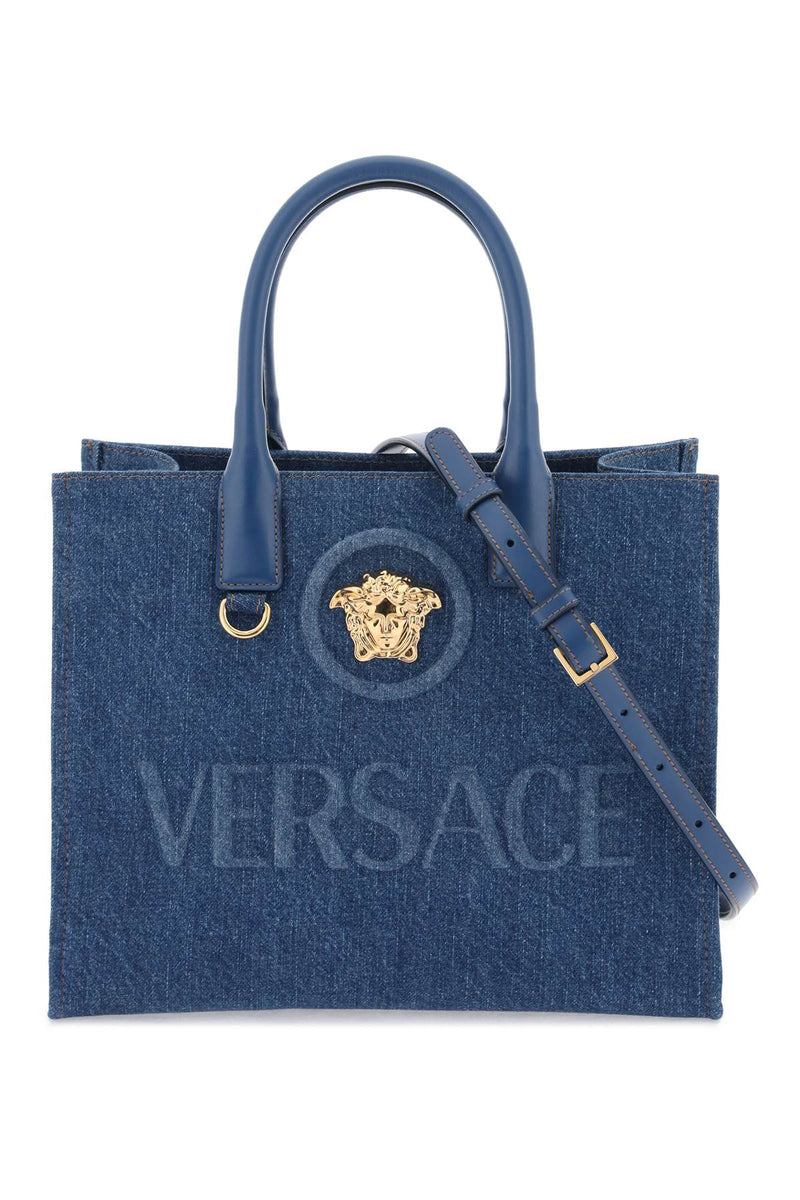 Versace Small Denim La Medusa Tote Bag - Women