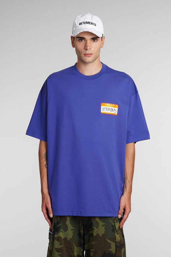 VETEMENTS T-shirt In Blue Cotton - Men - Piano Luigi