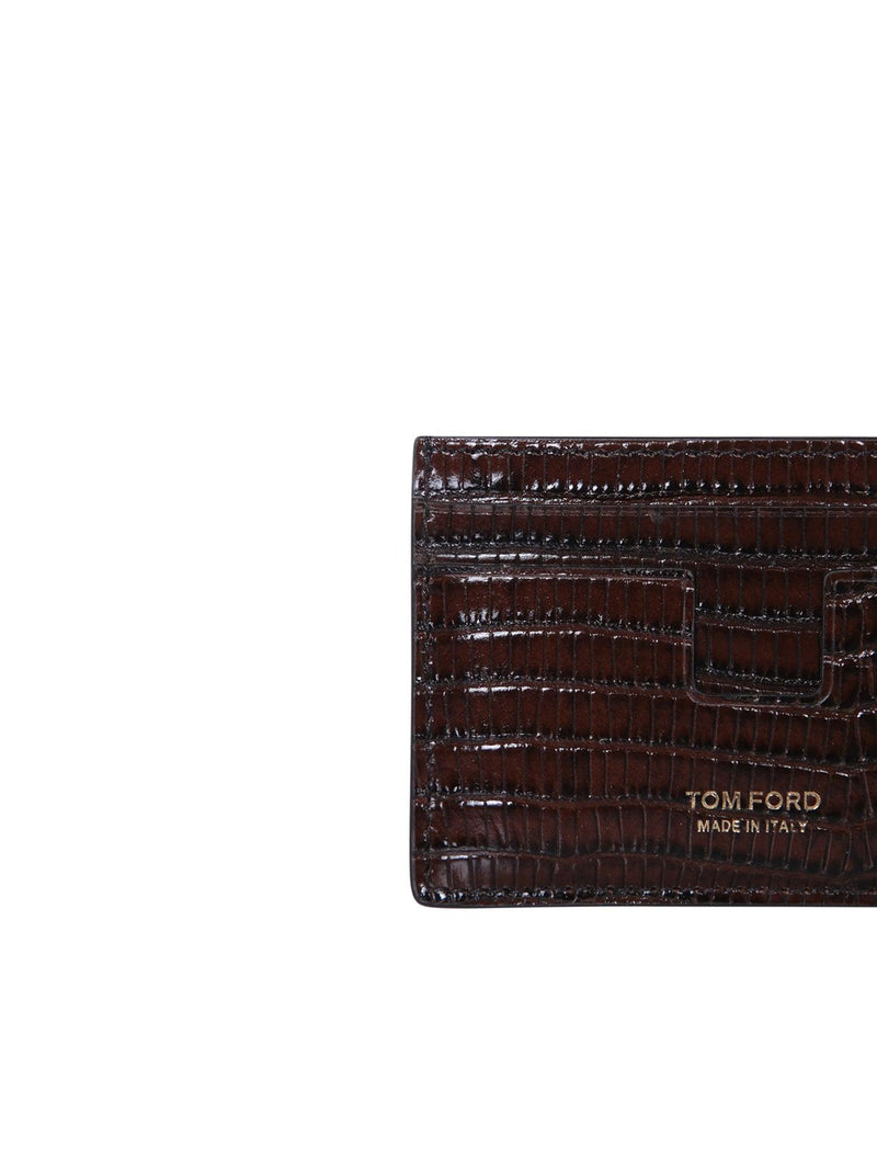 Tom Ford Tejus 4 Slots Brown Cardholder - Men - Piano Luigi