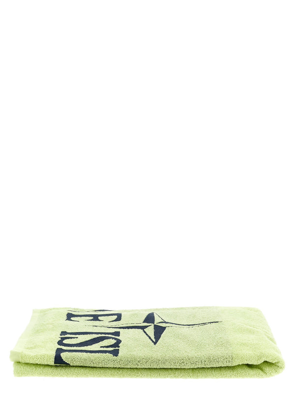 Stone Island Beach Towel With Logo Embroidery - Men