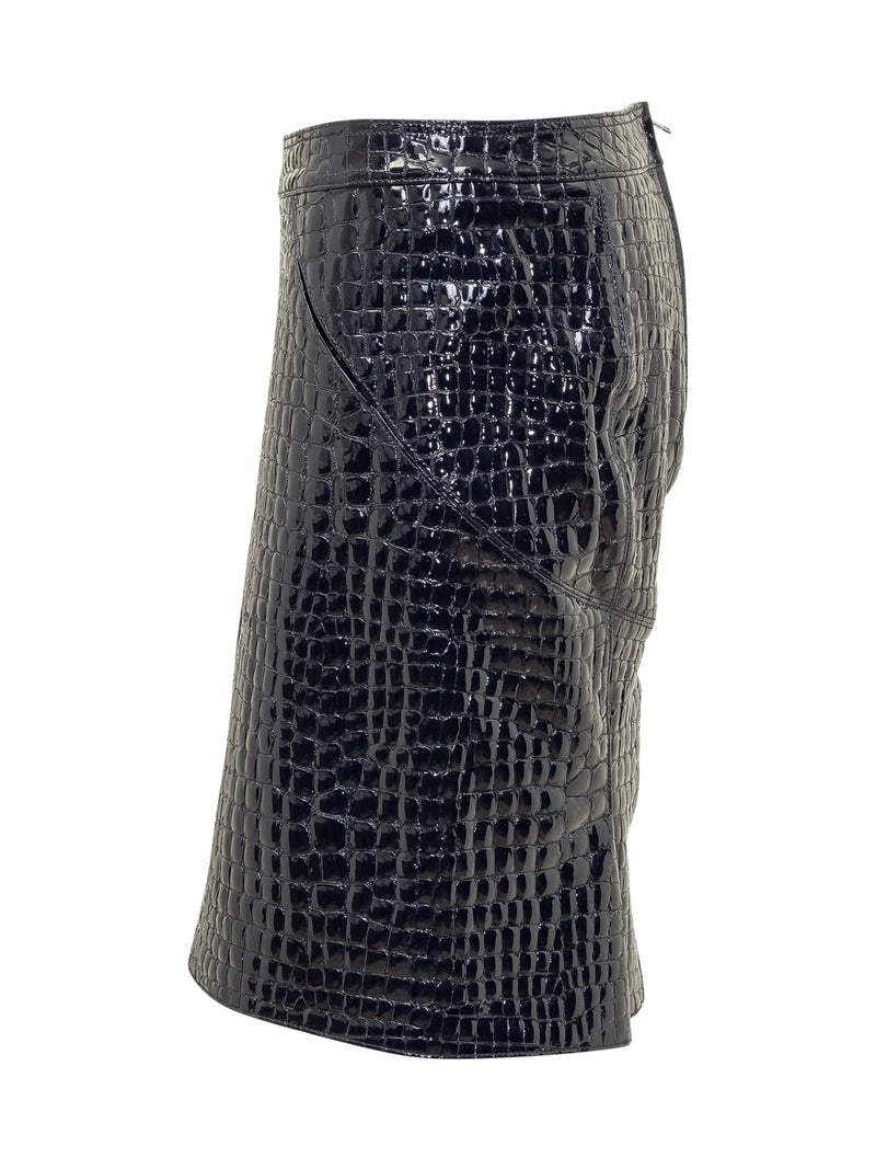 Tom Ford Crocodile-embossed Leather Skirt - Women