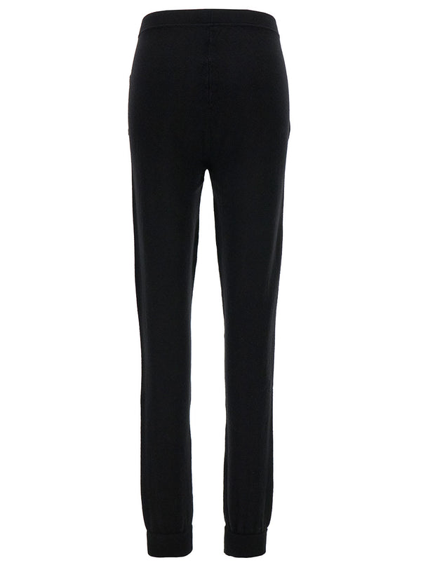 Saint Laurent Black High-waisted Leggings With Pockets In Cashmere Woman - Women