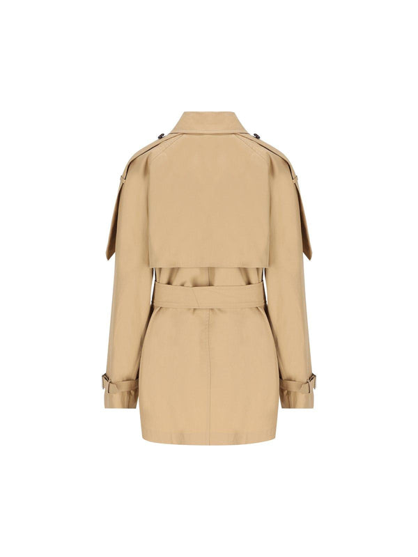 Burberry Double Breasted Belted Trench Coat - Women