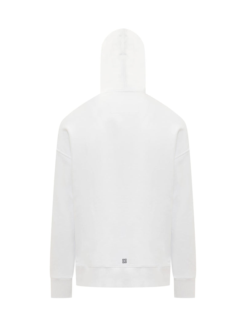 Givenchy Archetype Hoodie In White Gauzed Fabric - Men