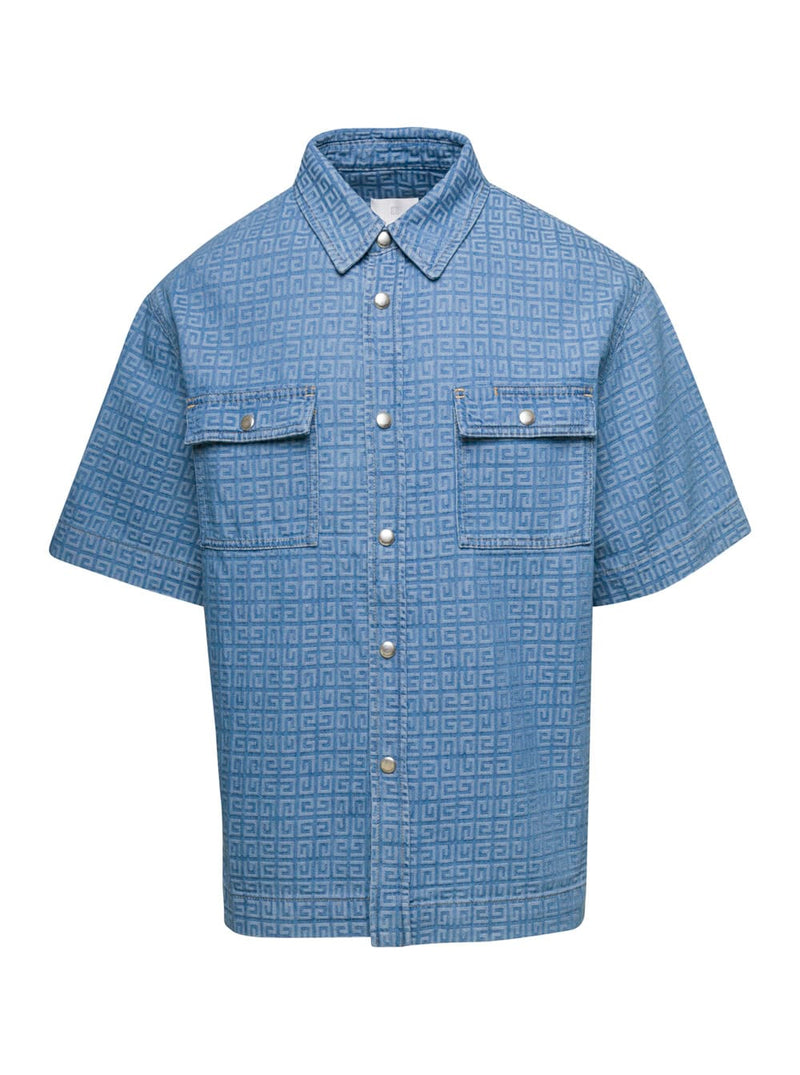 Givenchy Short Sleeves Boxy Fit Denim Shirt - Men