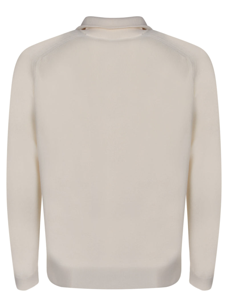 Moncler Mid-zip White Pullover - Men