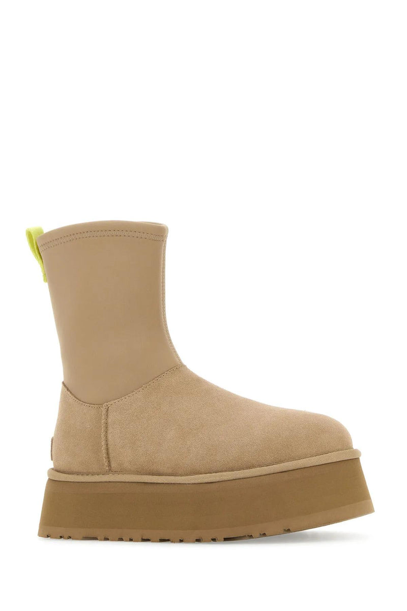 UGG Sand Suede And Fabric Classic Dipper Ankle Boots - Women