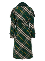 Burberry Check Long Gabardine Trench Coat - Women