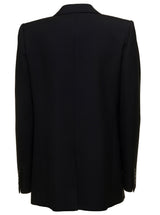 Saint Laurent Womans Black Gabardine Single-breasted Blazer - Women