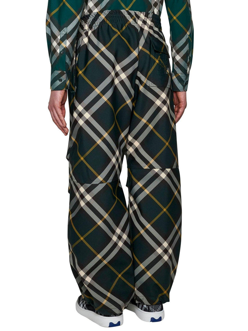 Burberry Wide-leg Equestrian Knight Motif Checked Trousers - Men