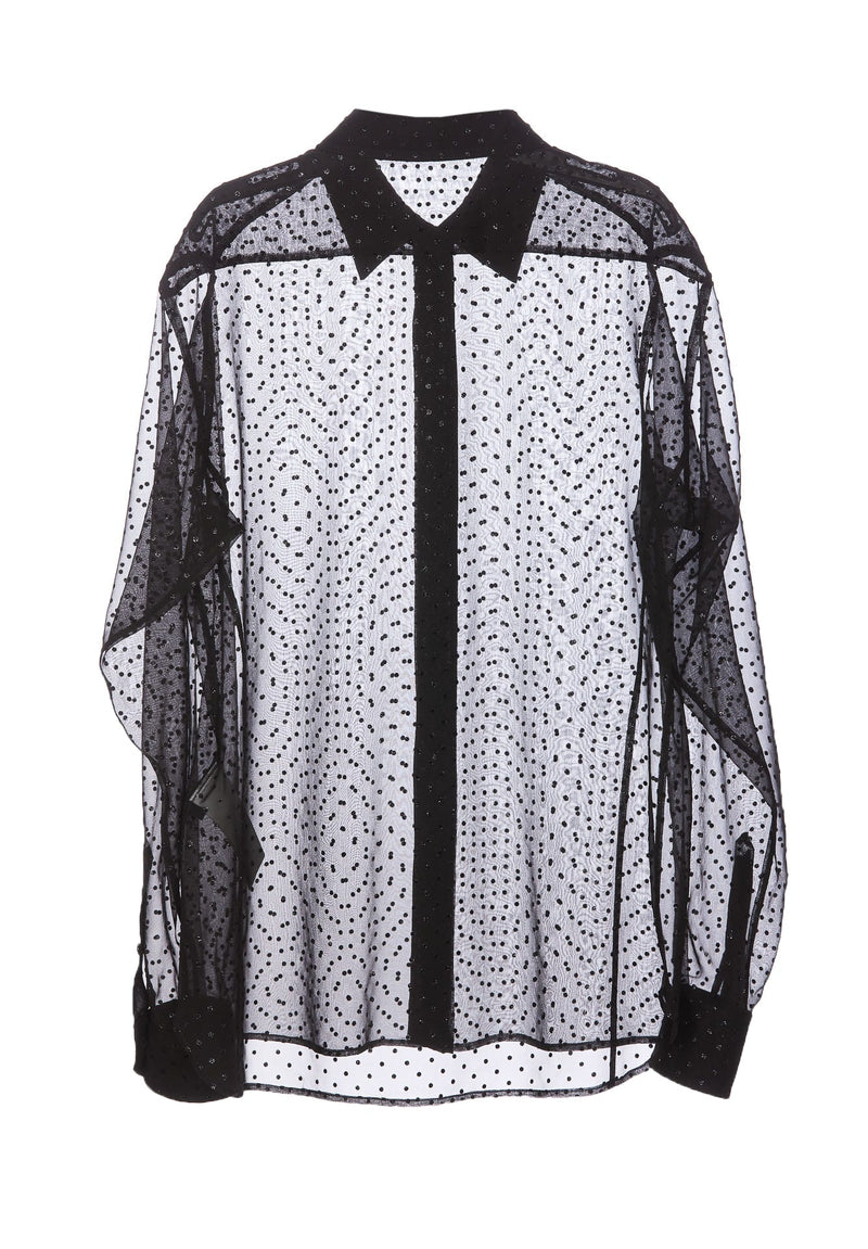 Tom Ford Flocked Polka Dots Shirt - Women