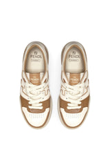 Fendi Low Top Sneaker In Brown Leather - Men