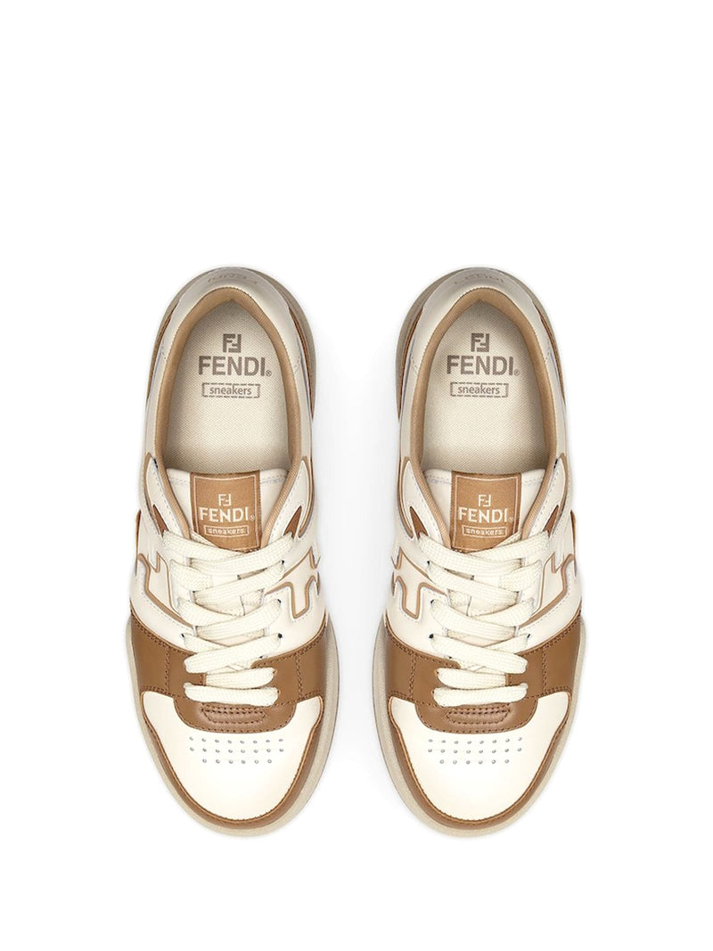 Fendi Low Top Sneaker In Brown Leather - Men