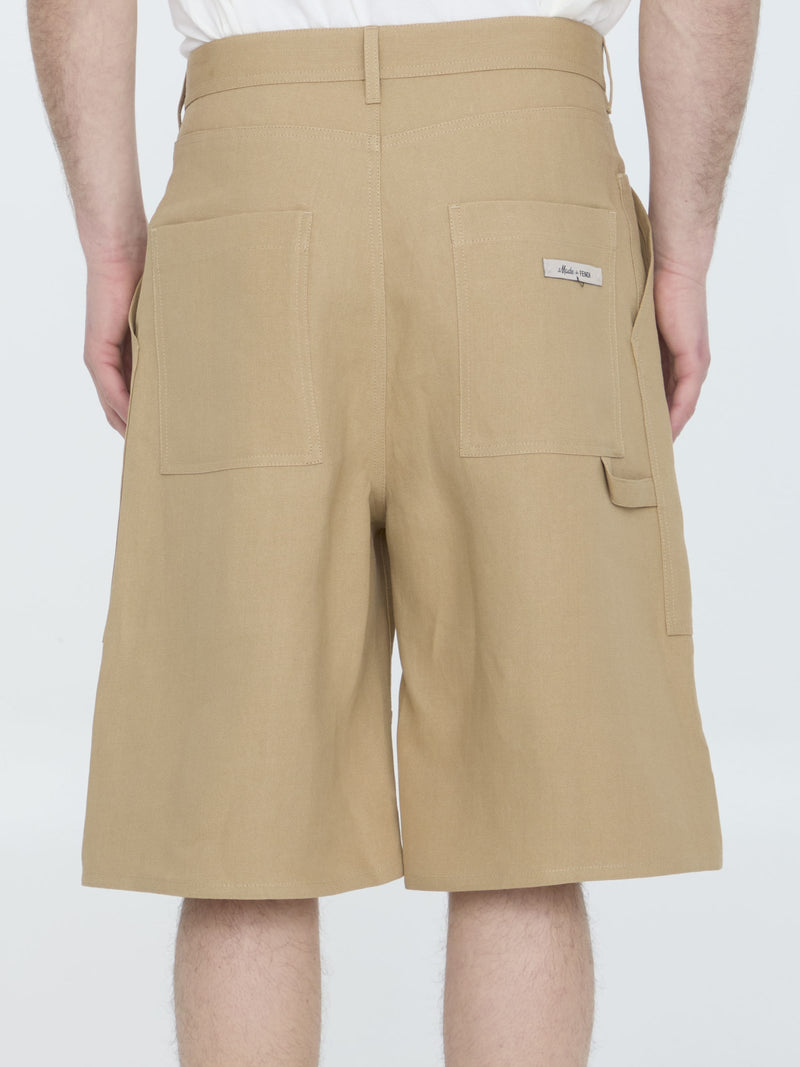 Fendi Canvas Bermuda Shorts - Men