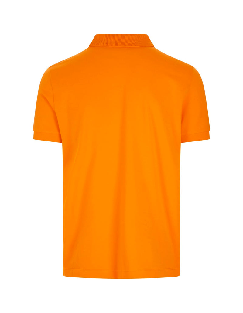 Stone Island Orange Piqué Slim Fit Polo Shirt - Men