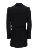 Saint Laurent Black Double-breasted saharienne Jacket In Wool Blend Woman - Women