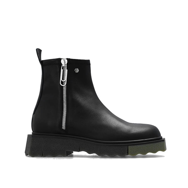 Off-White Ankle Leather Boots - Men - Piano Luigi