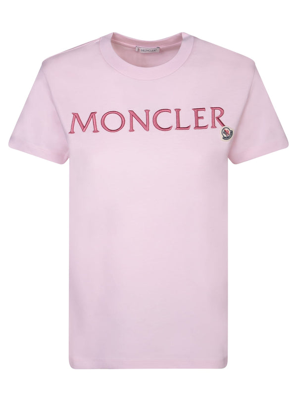 Moncler Logo Pink Roundneck T-sirt - Women