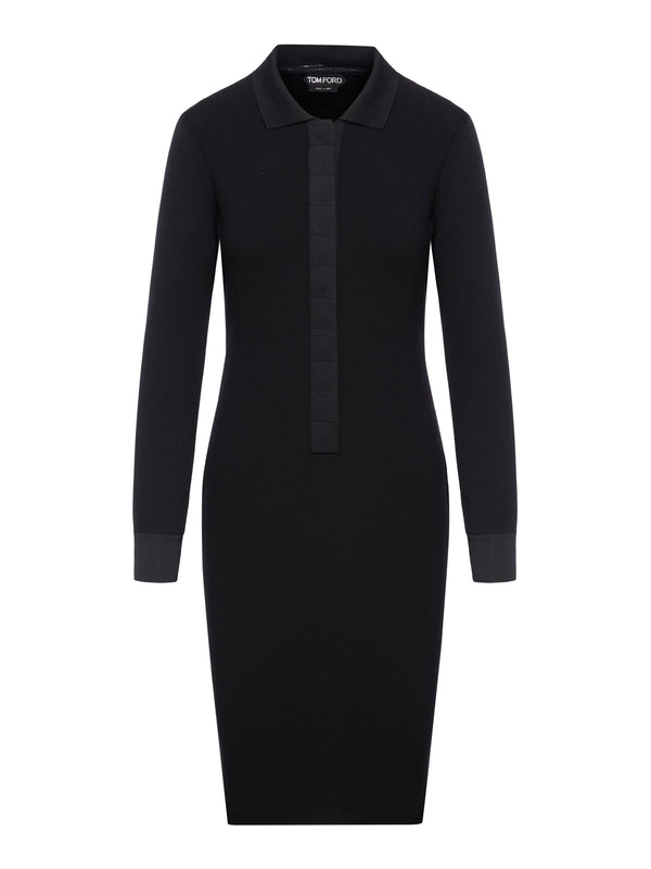 Tom Ford Full Needle Stretch Wool - 14gg Polo Dress - Women