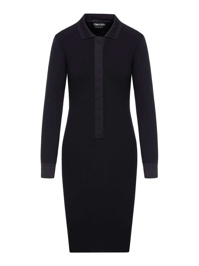 Tom Ford Full Needle Stretch Wool - 14gg Polo Dress - Women