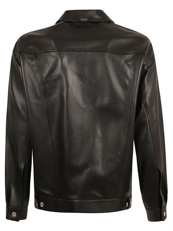 Balenciaga Buttoned Classic :leather Jacket - Men