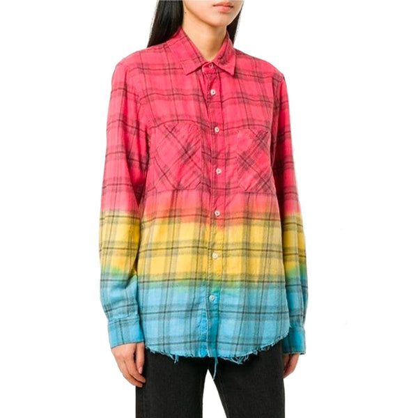 AMIRI Frayed Degrade Checked Shirt - Women - Piano Luigi