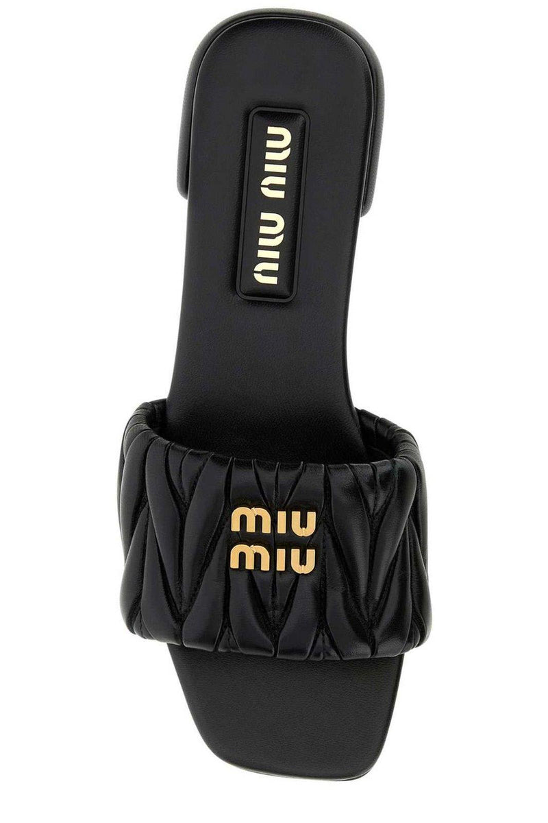 Miu Miu Logo Plaque Matelass Andals - Women