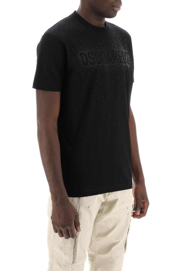 Dsquared2 Cool Fit T-shirt With Rhinestone Logo - Men