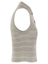 Brunello Cucinelli Sleeveless Ribbed Polo Shirt - Women