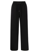 Brunello Cucinelli Light Stretch Cotton Fleece Trousers With Shiny Tab - Women