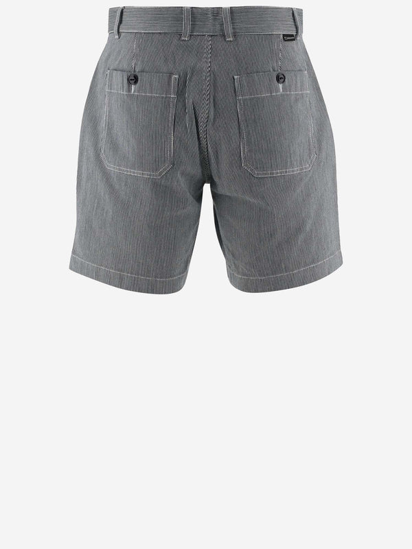Woolrich Stretch Cotton Short Pants With Striped Pattern - Men