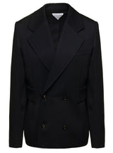 Bottega Veneta Black Sartorial Double-breasted Jacket With Tonal Buttons In Wool Man - Women