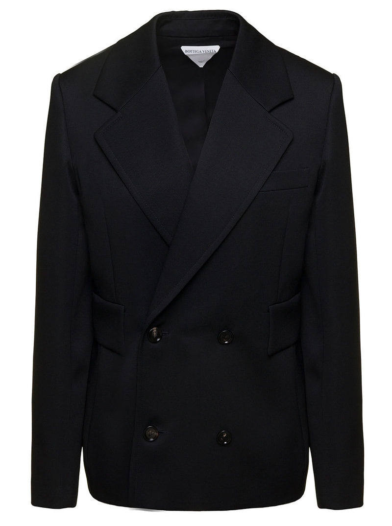 Bottega Veneta Black Sartorial Double-breasted Jacket With Tonal Buttons In Wool Man - Women