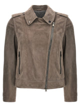 Brunello Cucinelli Suede Biker Jacket - Women