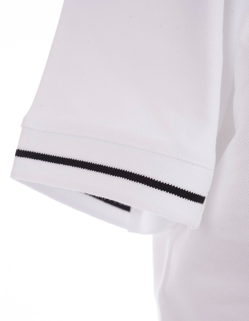 Moncler White Short-sleeved Polo With Embroidered Logo - Men