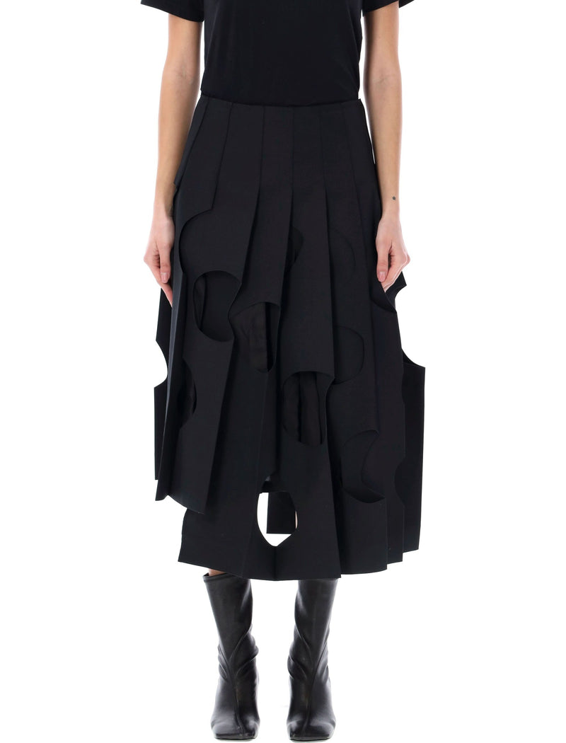 Comme des Garçons Hole Pleated Midi Skirt - Women